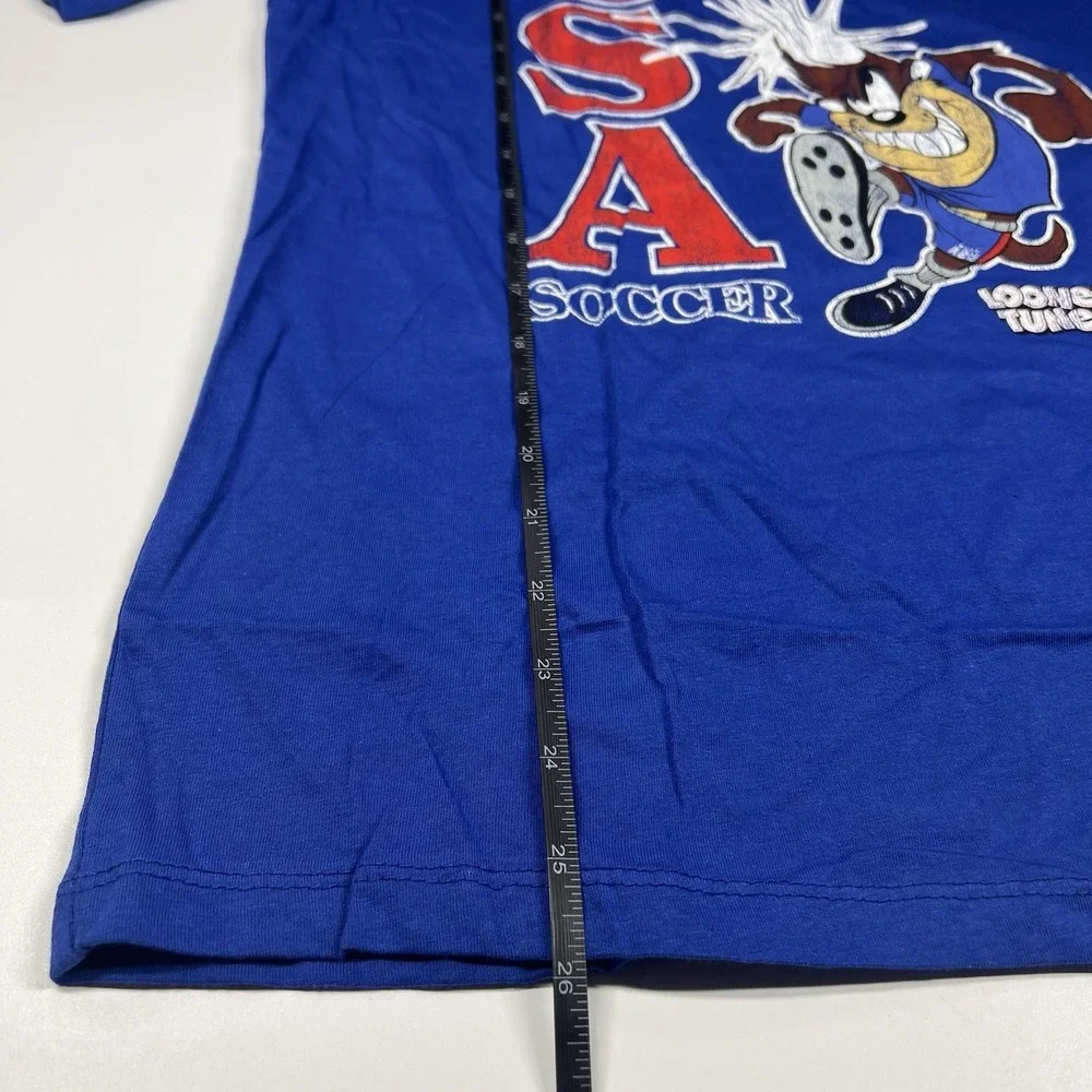 Taz Looney Tunes Team USA Tasmanian Devil‎ Soccer T-Shirt Royal Blue Youth Large